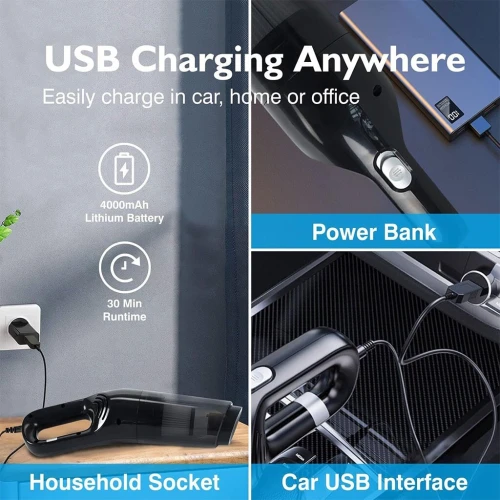 Aspirateur de voiture sans fil 10000PA Rechargeable  مكنسة كهربائية لاسلكية