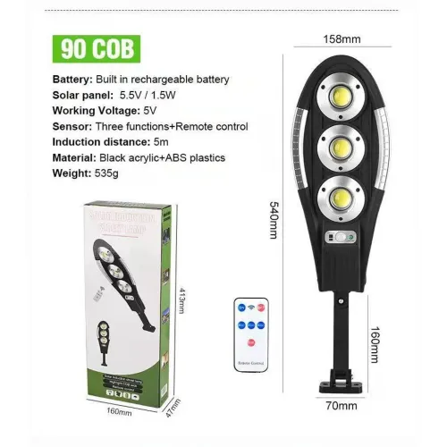 Lampadaire solaire étanche IP67 avec télécommande  مصباح خارجي