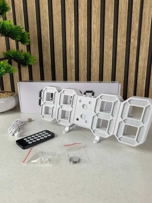 Horloge LED Murale 3D Blanche GH0720L Design Moderne