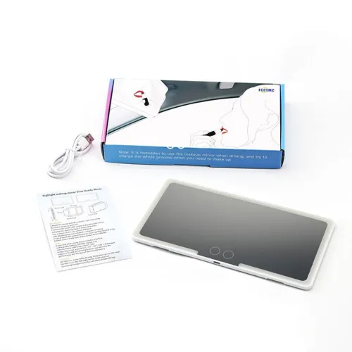 Miroir de Maquillage Rechargeable avec 3 Modes dÉclairage - Double Bouton