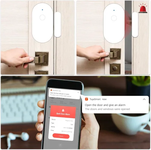Détecteur dOuverture WiFi Capteur Magnétique pour Porte et Fenêtre