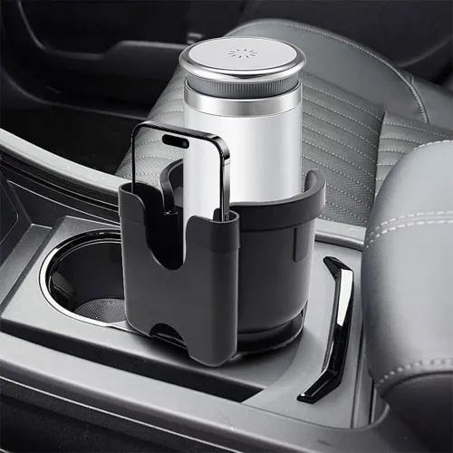 Support de téléphone pour voiture avec porte-gobelet rotation à 360