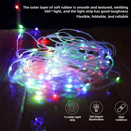 Guirlande lumineuse LED en forme de tente portable rechargeable pour camping 
