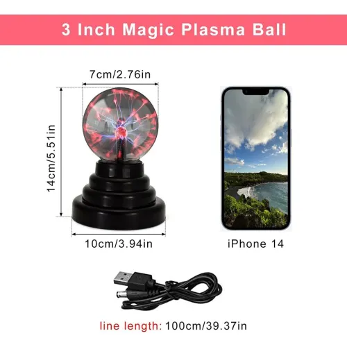 Lampe Plasma Interactive Tactile  Boule Lumineuse Décorative