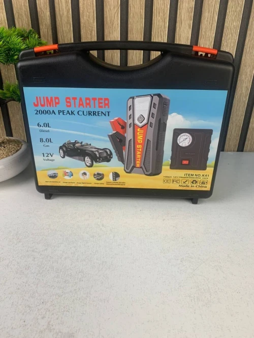 Booster Batterie Voiture avec Compresseur  2-en-1 Multifonction