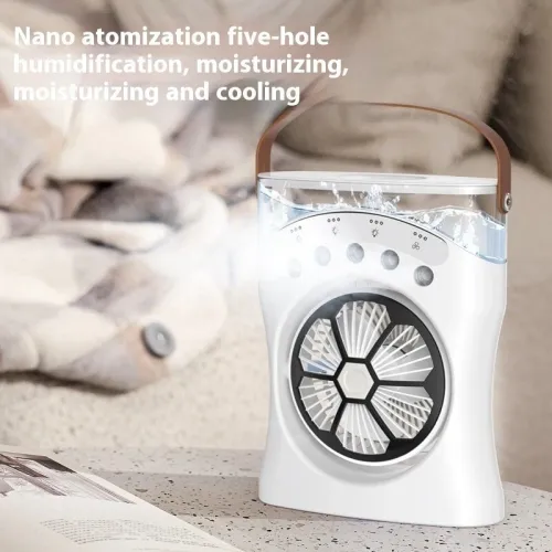 Ventilateur Portable avec Brumisation  3 Vitesses et USB et Éclairage