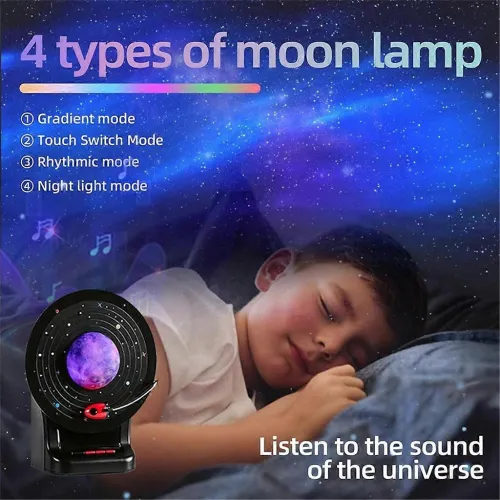 Enceinte Bluetooth avec Lampe Lune LED 3D à 7 Couleurs Ajustables