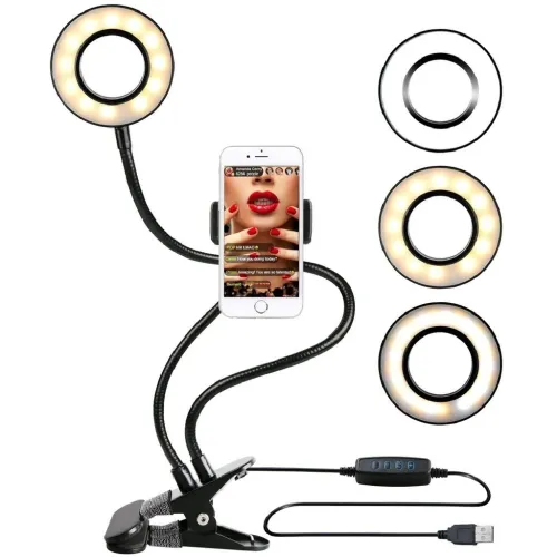 Studio Professional Live Stream Selfie Light Set  عدة التصوير الإحترافيةمع حلقة ضوئية