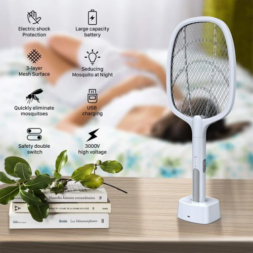 Tapette à mouches électrique 2 en 1 rechargeable par USB LTD638  صاعق الناموس