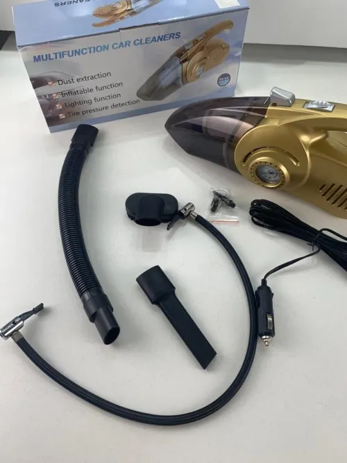 Aspirateur Portable 4 en 1 pour Voiture avec Gonfleur de Pneu Numérique  