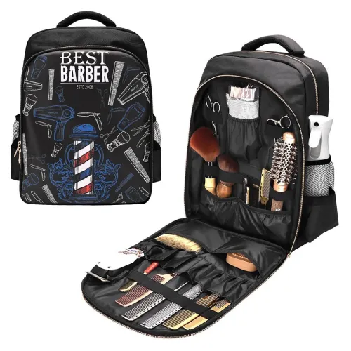 Sac à dos Coiffeur avec Support pour Outils Professionnels et Tondeuses