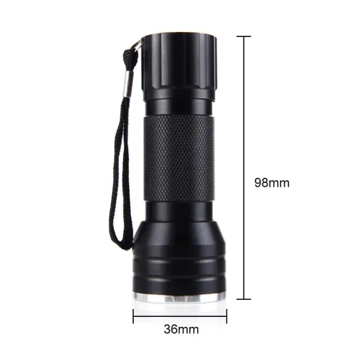 lampe de poche UV 21LED en alliage d'aluminium détecteur des scorpions et faux billet 