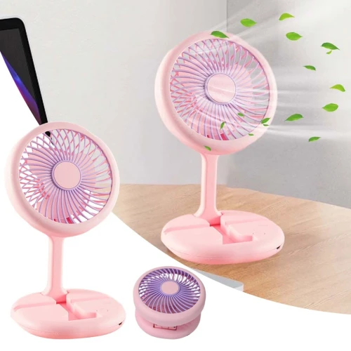 Mini Ventilateur Pliable  Batterie Rechargeable et Support Smartphone