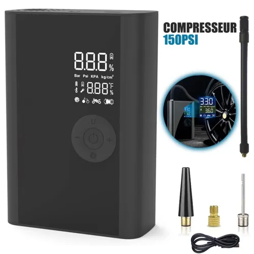 Mini Pompe à Air Portable 150 PSI Rechargeable, Puissante et Toujours Prête !