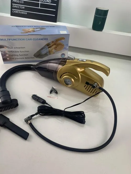 Aspirateur Portable 4 en 1 pour Voiture avec Gonfleur de Pneu Numérique  