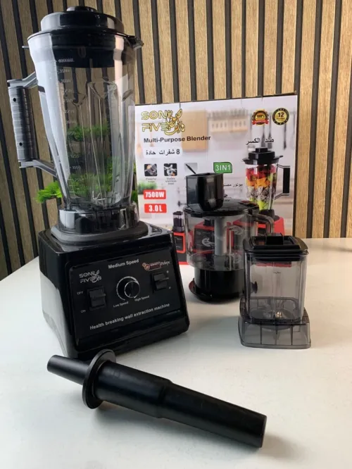 Mixeur Blender Multifonction Soni Five 7500W - 8 Lames Inox Ultra Résistantes