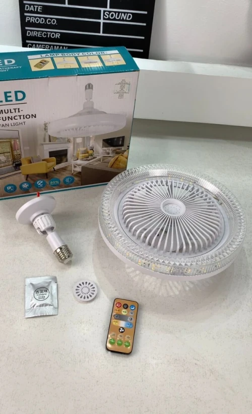 Plafonnier Ventilateur 2-en-1  Éclairage LED et Ventilation Moderne Silencieuse avec Télécommande 30W 220V