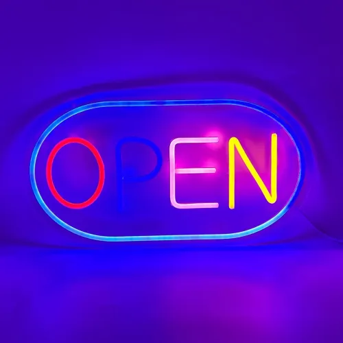 Panneau Néon LED Open  Signalisation Lumineuse Commerciale