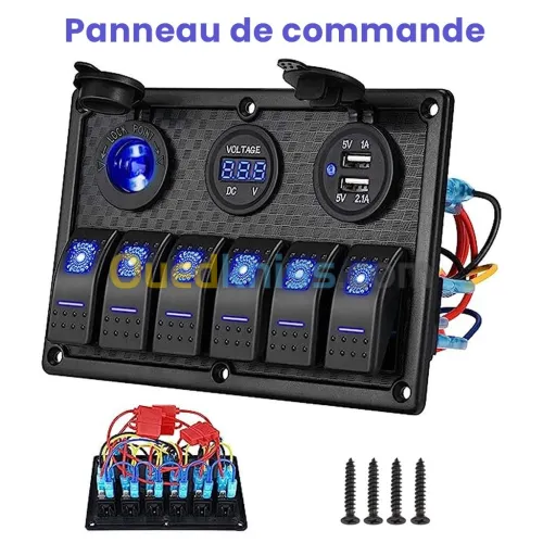 Panneau de commande 12 V pour Bateau avec Affichage de Voltage  لوحة تحكم