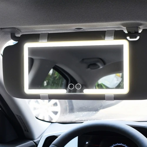 Miroir de Maquillage Rechargeable avec 3 Modes dÉclairage - Double Bouton