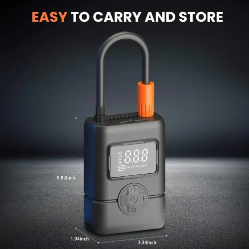Gonfleur Électrique Portable  Manomètre Digital et Lumière LED