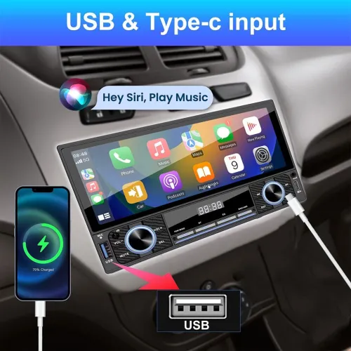 Autoradio Double DIN Intelligent  CarPlay, Android Auto et Wi-Fi