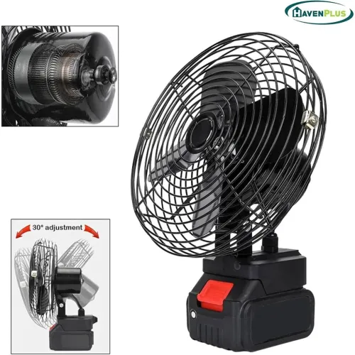 Ventilateur de Bureau avec Batterie Lithium  Rechargeable et Pratique 24V