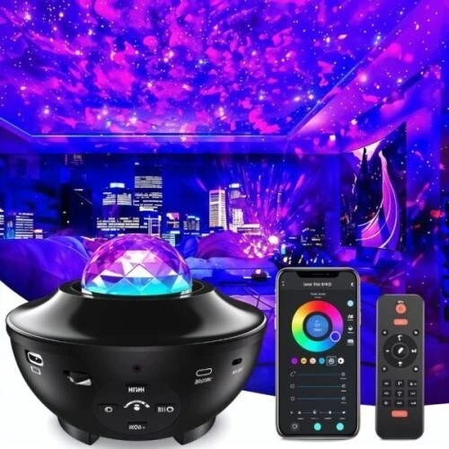 بروجكتور الفضاء+ 10 ألوان مختلفة +مكبر صوت +تلكوموند +كابل USB 