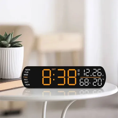 Horloge LED Multifonction avec Affichage Météo et Alarme