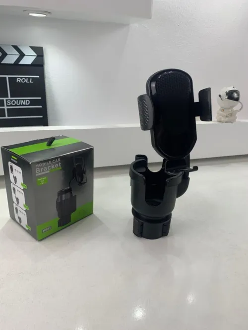 Support de téléphone pour voiture avec porte-gobelet rotation à 360