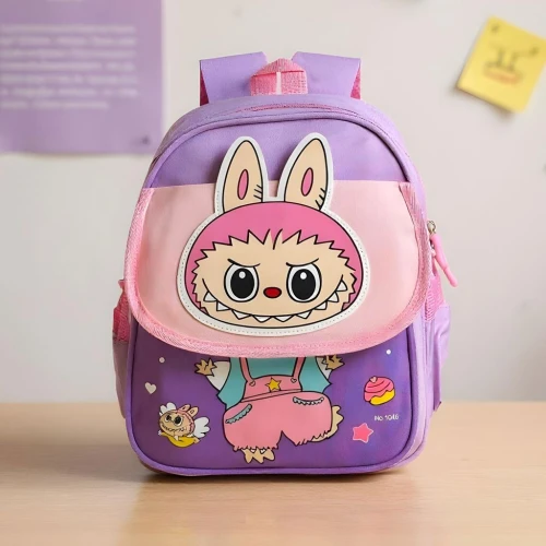 Sac à Dos Enfant Labubu  Design Mignon en Mauve
