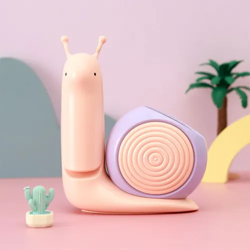 Veilleuse LED Escargot Mignon avec Support Stylo - Lampe de Bureau Décorative