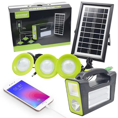 Ensemble Solaire Rechargeable avec Torche LED et 3 Lampes