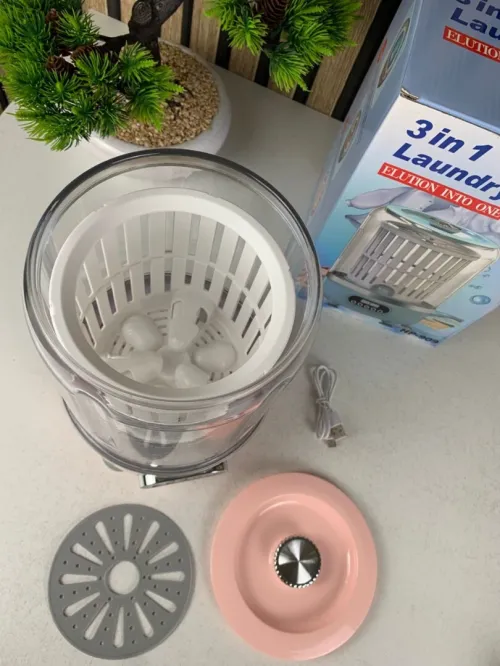 Mini Machine à Laver Portable 3L avec Lumière Bleue