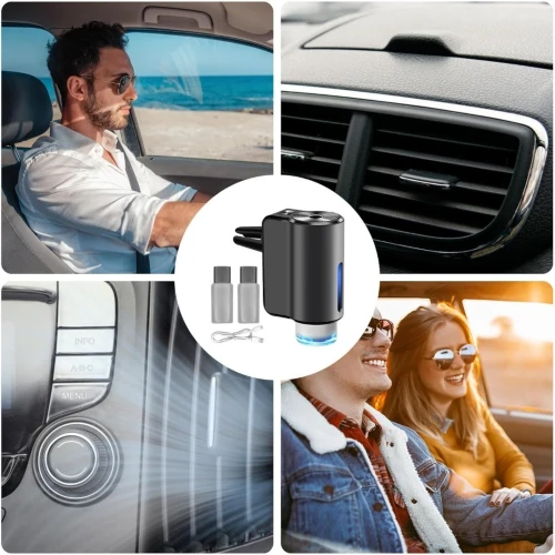 Diffuseur Parfum Voiture à Clip Climatisation Kit avec 3 Recharges