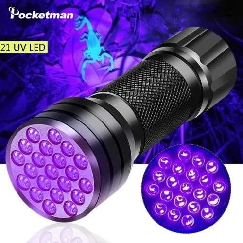 Lampe UV 21 LED - Outil dInspection Portable -détecteur des scorpions et faux billet