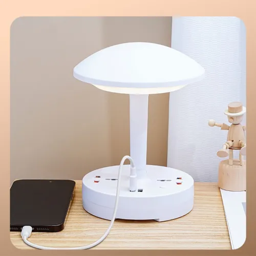 Lampe de Bureau Multifonction avec Multiprise 2500W et USB à intensité variable 3 couleurs