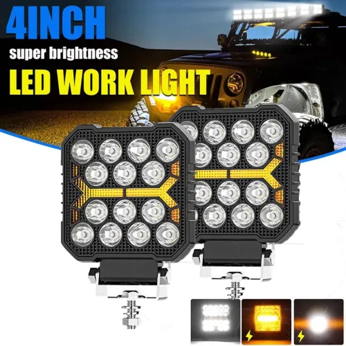 Paire de Phare LED Anti-brouillard 5 Modes 12V-24V Étanche IP68