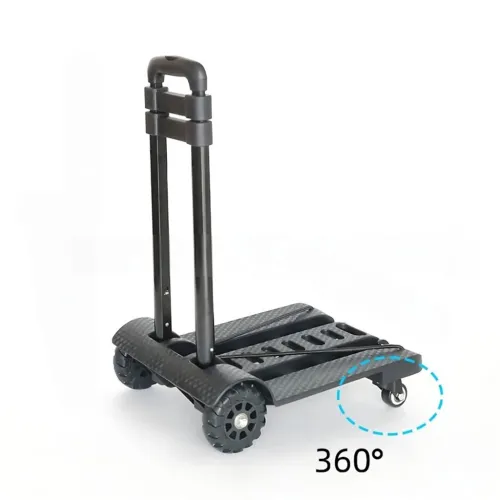 Chariot Pliable de Transport Léger avec 2 Roues et Sangles Élastiques
