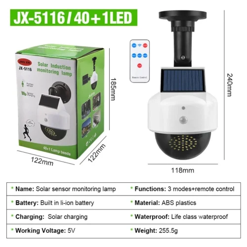 Applique murale solaire à 41 LED avec capteur de mouvement PIR ètanche