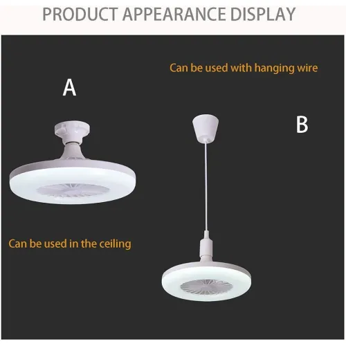 Ventilateur LED E27 30W  Éclairage et Ventilation 2-en-1