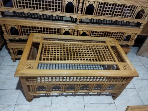 4 canapé + table moucharabieh bois hêtre