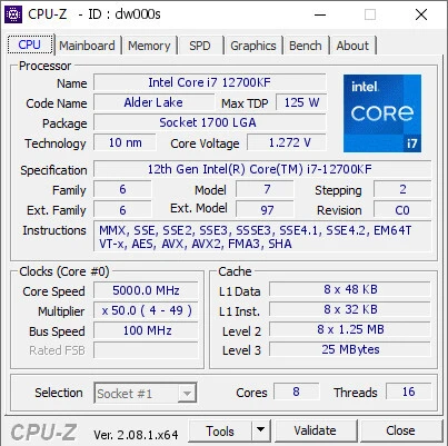 intel i7 12700kf