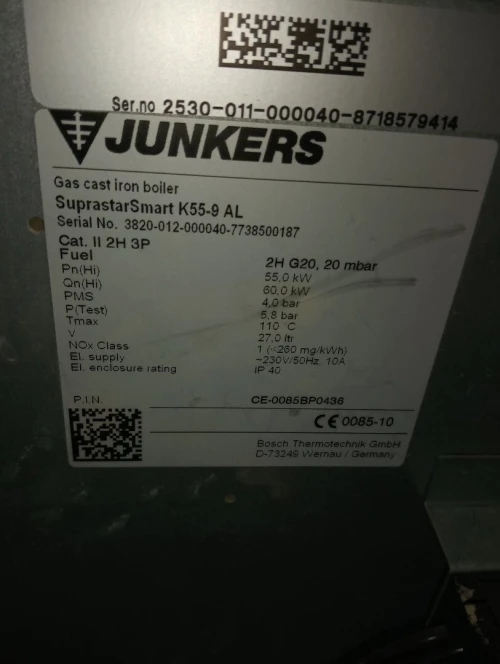 Chaudière junkers 55 60kw 