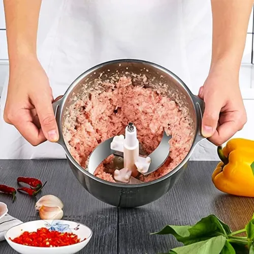 Hachoir à Viande Multifonction en Acier Inoxydable 400W/2L 