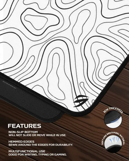 Topographic Mouse Pad Large XL (White/Black)