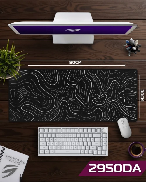 Topographic Mouse Pad Large XL (White/Black)