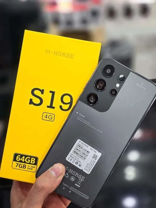 M-HORSE    S19      💥💥 - الشاشه: 6.6 بوصة   -الكاميرا الخلفيه و الاماميه الله يبارك -‏ نظام التشغيل :android  -التخزين :64جيجا 💯 - الرامات :3+4=7جيجا 💯  - البطاريه :  5000  أمبير يدعم شريحتين اتصال يدعم 4g 