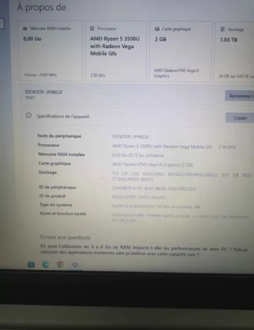 Lenovo ideapad ryzen 5 3500u