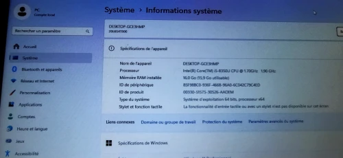 PC Lenovo T480 sans chargeur 